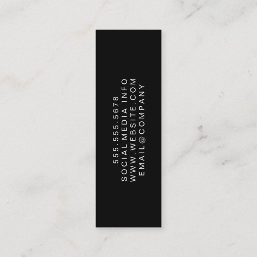 Goud Folie Geborsteld | Bruin Leer Mini Visitekaartje (Achterkant)