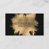 Goud Folie Geborsteld | Zwarte Mesh Achtergrond Visitekaartje (Voorkant)