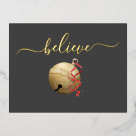 Goud Folie GELOOF Kerstbal Feestdagen Briefkaart
