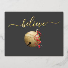 Goud Folie GELOOF Kerstbal Feestdagen Briefkaart
