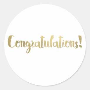 Goud Folie Gelukwensen Modern Schrift Bedankt Ronde Sticker