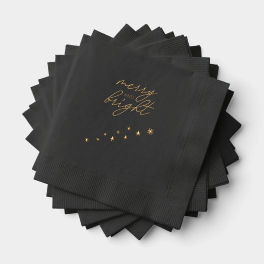 Goud Folie Gestempelde Moderne Kerstservetten Servetten (Insitu (Gestapeld))