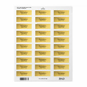 Goud Folie Glans Modern Elegante Chic Bruiloft Etiket (Full Sheet)