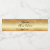 Goud Folie, Glitter, Sweet Sixteen, Op Maat Waterfles Etiket (Enkel label)