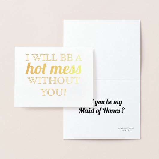 Goud Folie | Grappige bruidsmeisje of getuige Folie Kaarten (Display)