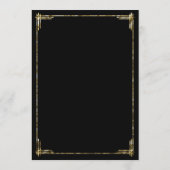 Goud Folie Great Gatsby Art Deco Bruiloftsmenu Menu (Achterkant)