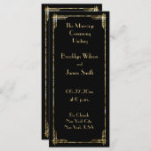 Goud Folie Great Gatsby Art Deco Trouwprogramma's Programmakaart (Voorkant / Achterkant)