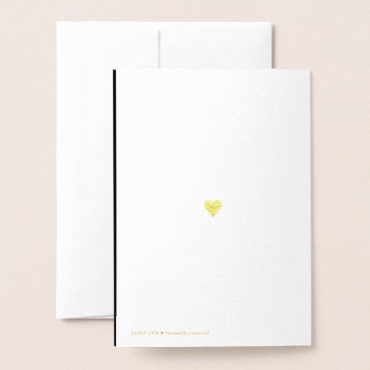 Goud-folie-hart met pijl monogram bruiloft folie kaarten (Met envelop)