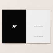 Goud-folie-hart met pijl monogram bruiloft folie kaarten (Binnen)