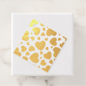 Goud Folie Harten Patroon Bedankjes Labels (Met doos)