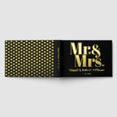 Goud folie Heren en Dames typografie zwart huwelij Gastenboek (Volledig)
