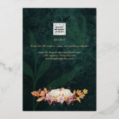 GOUD FOLIE Herfst Pompoen Groen BRUIDSSUITE QR Cod Uitnodiging (Achterkant)