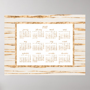 Goud Folie Jaarlijkse Kalender 2017 Poster