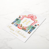 Goud Folie Kerst Notenkraker Monogram Foto Kaart (Gedraaid)