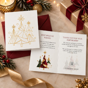 Goud Folie Kerstkaart voor Zakelijke Partners Kaarten