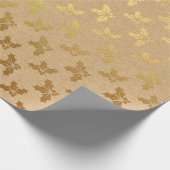 Goud folie Kerstmis Cadeaupapier (Hoek)
