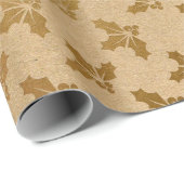 Goud folie Kerstmis Cadeaupapier (Rol Hoek)
