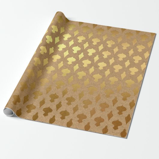 Goud folie Kerstmis Cadeaupapier (Uitgerold)