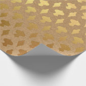 Goud folie Kerstmis Cadeaupapier (Hoek)