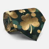 Goud Folie Klaverpatroon St. Patrick's Dag Stropdas (Opgerold)