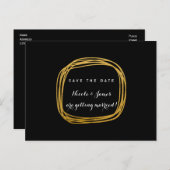 Goud Folie Krabbel Cirkel Modern Save The Date Aankondigingskaart (Voorkant / Achterkant)