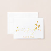 Goud Folie  | Lieve Calligrafie Foto Bedankt Folie Kaarten (Voorkant met envelop)