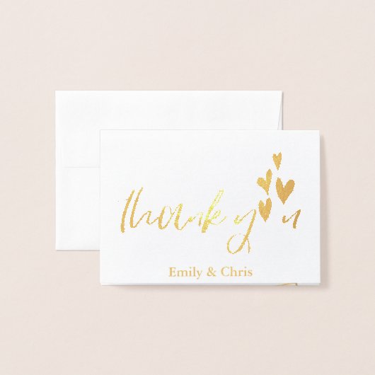 Goud Folie  | Lieve Calligrafie Foto Bedankt Folie Kaarten (Voorkant met envelop)