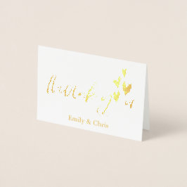 Goud Folie  | Lieve Calligrafie Foto Bedankt Kaarten