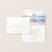 Goud Folie  | Lieve Calligrafie Foto Bedankt Kaarten (Display)