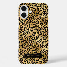Goud Folie Luipaardprint Monogram
