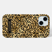 Goud Folie Luipaardprint Monogram Case-Mate iPhone Case (Achterkant (horizontaal))