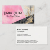 Goud Folie Marmer | Roze Textuur | Lux Visitekaartje (Voorkant / Achterkant)