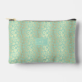 Goud Folie Mintgroene Luipaardprint Monogram Etui (Voorkant)