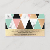 Goud Folie | Modern Geometrisch Patroon Marmer Visitekaartje (Achterkant)