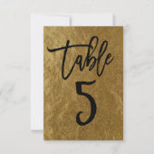 Goud Folie Moderne Script Tafelnummer 5 (Voorkant)