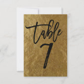 Goud Folie Moderne Script Tafelnummer 7 (Voorkant)