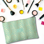 Goud Folie Muntgroene Luipaardprint Monogram Etui