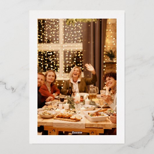 Goud Folie Notenkraker Kerstkaarten Folie Uitnodiging (Achterkant)