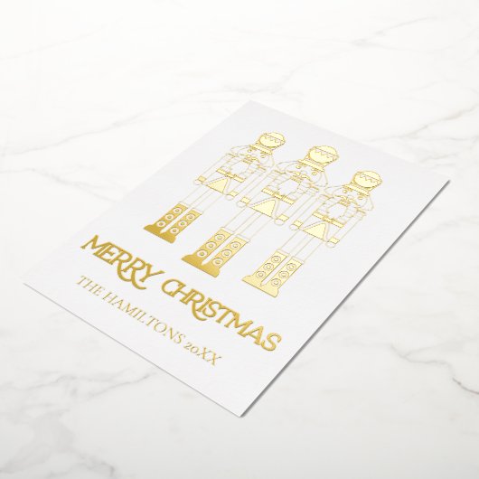 Goud Folie Notenkraker Kerstkaarten Folie Uitnodiging (Gedraaid)