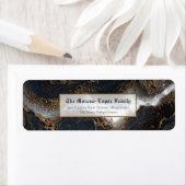 Goud Folie Obsidiaan Marmer Retouradres Etiket (Insitu)