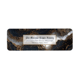 Goud Folie Obsidiaan Marmer Retouradres Etiket