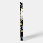 Goud Folie Op Blauwe Luipaardprint Monogram Case-Mate iPhone Case (Achterkant / Links)