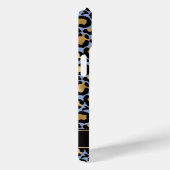 Goud Folie Op Blauwe Luipaardprint Monogram Case-Mate iPhone Case (Achterkant / Rechts)