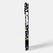 Goud Folie Op Blauwe Luipaardprint Monogram Case-Mate iPhone Case (Achterkant / Links)