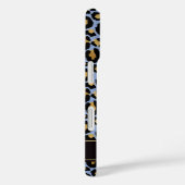 Goud Folie Op Blauwe Luipaardprint Monogram Case-Mate iPhone Case (Achterkant / Rechts)