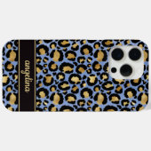 Goud Folie Op Blauwe Luipaardprint Monogram Case-Mate iPhone Case (Achterkant (horizontaal))
