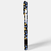 Goud Folie Op Blauwe Luipaardprint Monogram Case-Mate iPhone Case (Achterkant / Links)