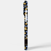 Goud Folie Op Blauwe Luipaardprint Monogram Case-Mate iPhone Case (Achterkant / Links)