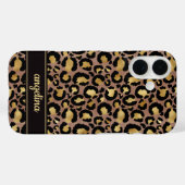 Goud Folie Op Bruine Luipaardprint Monogram Case-Mate iPhone Case (Achterkant (horizontaal))
