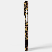 Goud Folie Op Bruine Luipaardprint Monogram Case-Mate iPhone Case (Achterkant / Links)